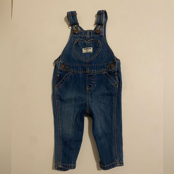 OshKosh B'gosh Other - OshKosh B'gosh Kids' Blue Heart Denim Overalls 6-9months